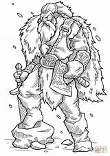 Viking Warrior With Axe And Sword coloring Page  Free Printable sketch template