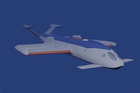 Low Poly Flying submarine concept free 3D Model .obj .3ds .fbx .dwg ...