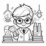 Premium Vector  Black And White Cartoon Illustration Of Scientist Or sketch template