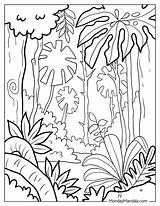Jungle Trees Coloring Pages sketch template