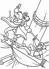 Captain Hook Fighting With Peter Pan Coloring Page  Free Printable sketch template