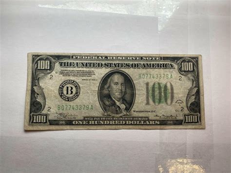 1934-A USA 100 Dollar Bill, Federal Reserve Note 1934 Vintage | #3905082370