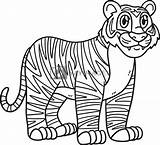 Tiger Animal Isolated Coloring Page For Kids By Abbydesign Vectors  sketch template