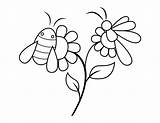 Printable Bee Butterfly And Flower Coloring Page sketch template