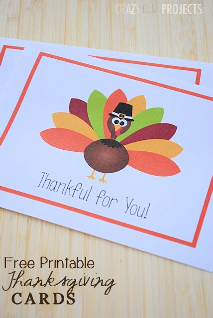 Free Printable Thanksgiving Thank You Cards from Crazy Little Projects - Crazy Little Projects