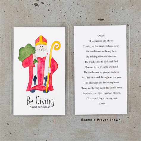 St. Nicholas "Be Giving" Personalized Prayer Card | The Catholic Company®