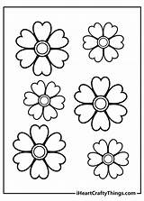 Simple Flowers Coloring Page sketch template