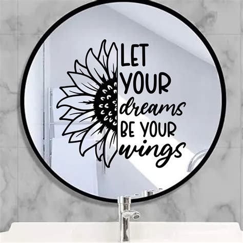 Mirror Decals Let Your Dreams Be Your Wings Positive | Etsy