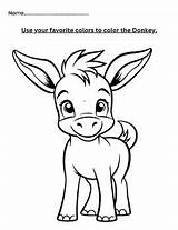 Donkeys Animal Activity facts Comprehension Questions Coloring  sketch template