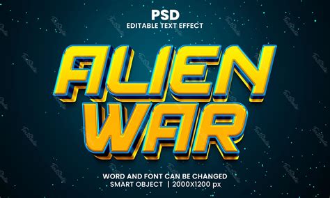 Alien War 3D Text Effect | Free Photoshop PSD File