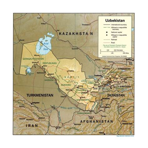 Grande detallado mapa político y administrativo de Uzbekistán con ...