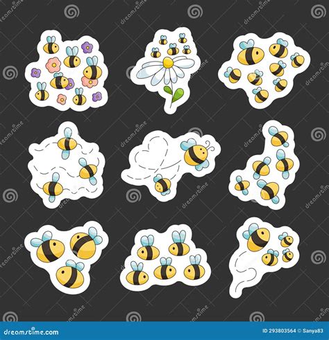 Cute Cartoon Hive. Bumblebee Stock Vector - Illustration of happy, hive ...