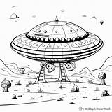 Alien Spaceship Coloring Pages  Free & Printable sketch template