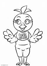 Chica Toy From FNaF Coloring Page  Free Printable Pages sketch template