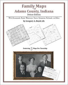 Family Maps Adams County Indiana Genealogy Plat History | eBay