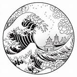 Magnificent Tsunami Coloring Sheet  Coloring Page sketch template