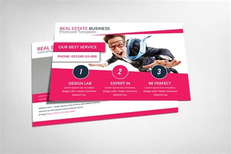 Real Estate Postcard Template by Business Templates on Creative Market | Real estate postcards ...