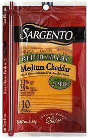 Sargento Cheese Slices Medium Cheddar, Reduced Fat 10.0 ea Nutrition ...