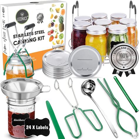 Canning Supplies Starter Kit, Stainless Steel Canning Set Tools,Dark Green: Home: Amazon.com.au