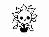 Blooming Sunflower Coloring Sheet  Page sketch template