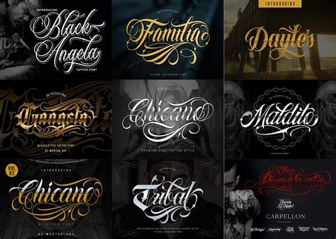 ArtStation - 20 Premium Tattoo Fonts Bundle 5 | T-Shirt Print | Logo Font | Black Letter ...