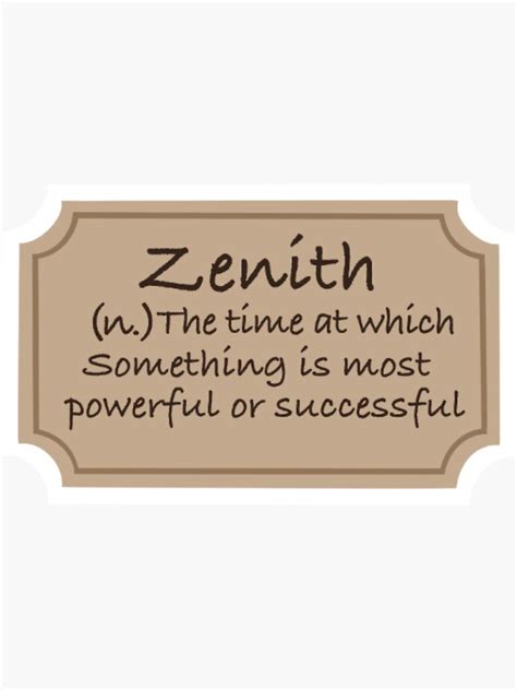 "Zenith Definition" Sticker by ZenithLitMag | Redbubble