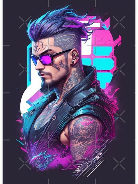 "Cyberpunk Male" Art Board Print for Sale by MusouNate | Redbubble