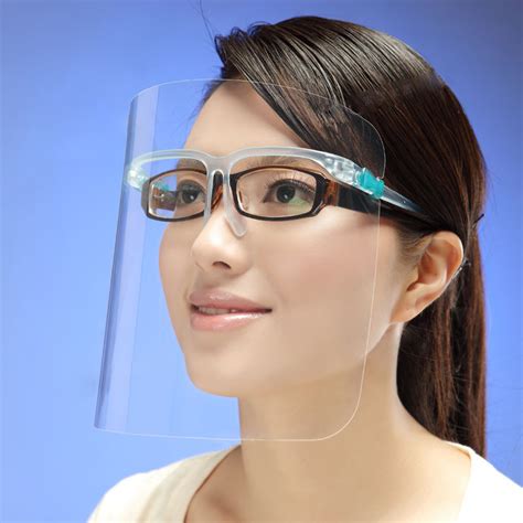 Safety Face Shields with Glasses Frames (Pack of 10) - Ultra Clear Protective Full Face Shields ...