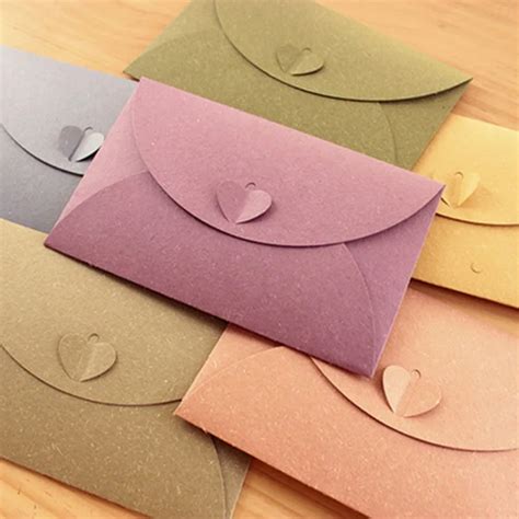 Love Envelope Candy Color Smple Brown Paper Envelop Post Card Kraft ...