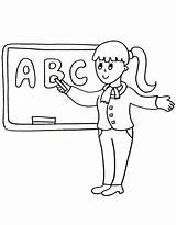Teacher Drawing Easy Coloring Page Free Printable PDF sketch template