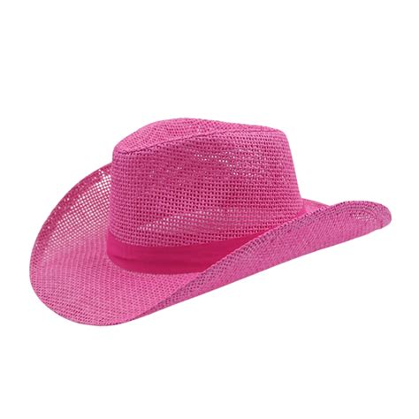 Burlap Cowboy Hat Pink