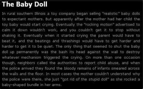 The Baby Doll | Short scary stories, Scary creepy stories, Creepypasta ...