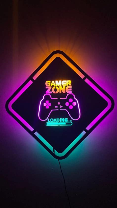 Gamer zone led lighted wall sign – Artofit