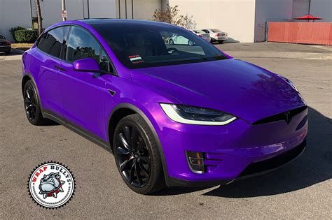 Purple Tesla X Car Wrap – Wrap Bullys