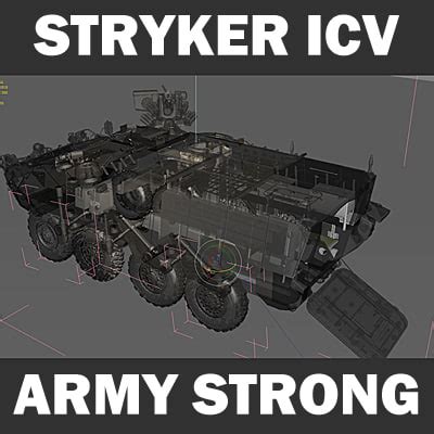 m1126 icv stryker armoured 3d model