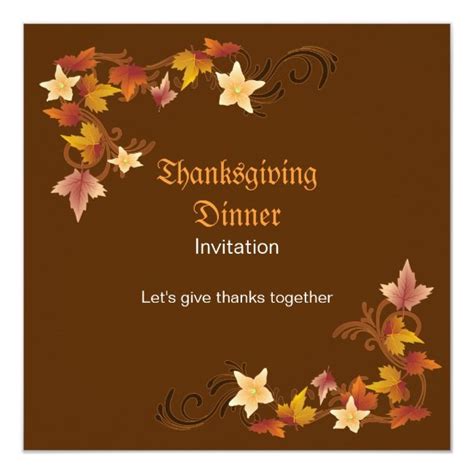 Create your own Invitation | Zazzle | Thanksgiving leaves, Autumn theme, Thanksgiving wishes