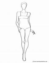 Blank Fashion Body Templates Coloring Pages sketch template