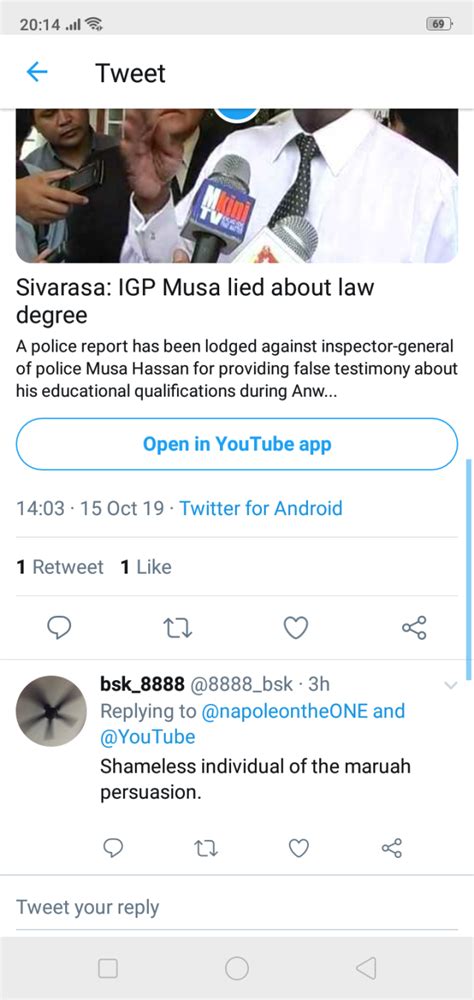 R Sivarasa: Ex IGP Musa Hassan lied about his law degree. (2010 ...