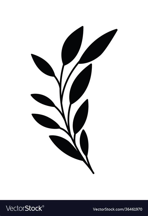 Minimalist tattoo a plant over white Royalty Free Vector