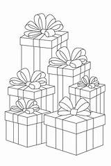 Premium Vector  Coloring Page A stack Of Beautifully Wrapped Christmas sketch template