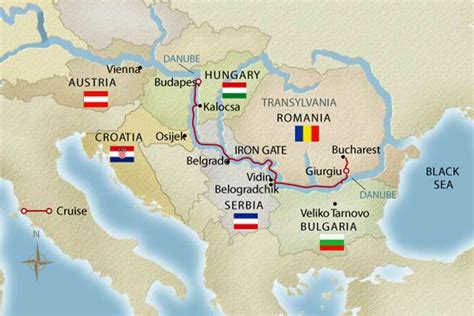 Europe River Cruise - Passage to Eastern Europe map Bucharest to ...