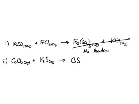 SOLVED: points tOtat) reaction when aqueous solutions of Write and balance the double ...