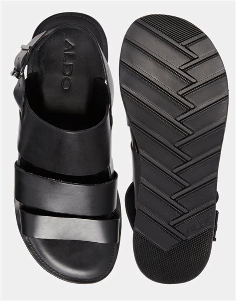 ALDO Alaydia Leather Sandals in Black for Men - Lyst