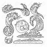 Tsunami Wave Coloring Page Sketch sketch template