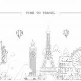 Europe Tourist Destinations Coloring Page  Mimi Panda sketch template
