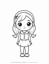 Little Girl Coloring Pages For Kids Sketch Page sketch template