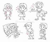 Sore Throat Cartoon Coloring Page Sketch sketch template