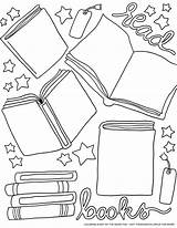Library Book Coloring Pages sketch template
