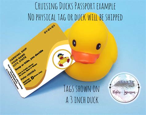 Duck Tags and other digital items by FlightyImpressions on Etsy | Carnival cruise, Carnival ...