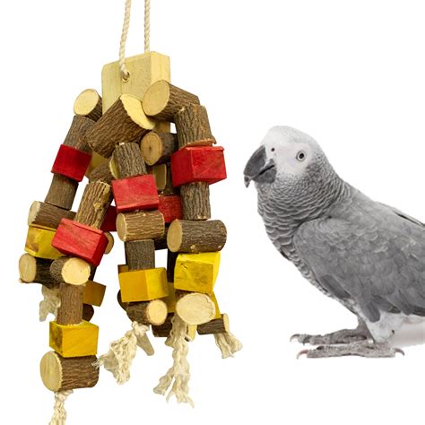 Best Price New WOOD BIRD TOY parrot cage toys cages African grey conure Fast Shipping Shopping ...